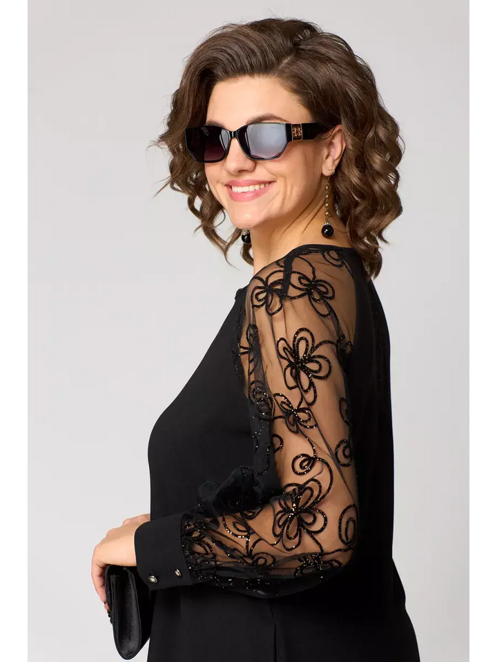 The Regina™ | Classic Lace Sleeve Midi Dress
