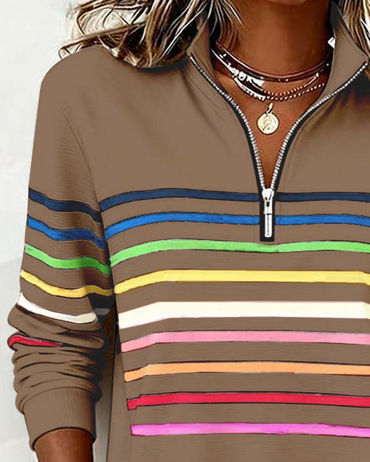 Vienna Luxe™ | Striped Half-Zip Jumper