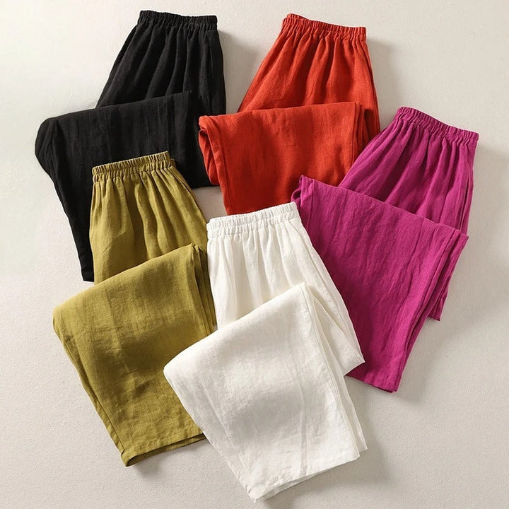 Amelia Ashcroft™ | Relaxed Linen-Cotton Trousers