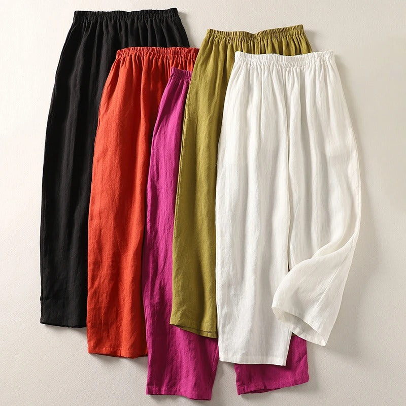 Amelia Ashcroft™ | Relaxed Linen-Cotton Trousers