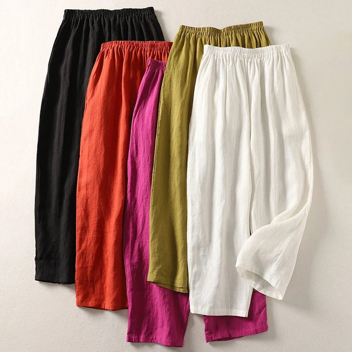 Amelia Ashcroft™ | Relaxed Linen-Cotton Trousers