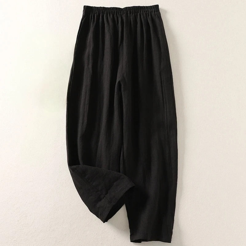 Amelia Ashcroft™ | Relaxed Linen-Cotton Trousers