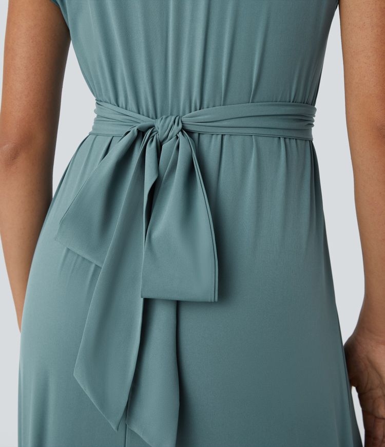 LYRA – Elegant Wrap Dress with High Waist