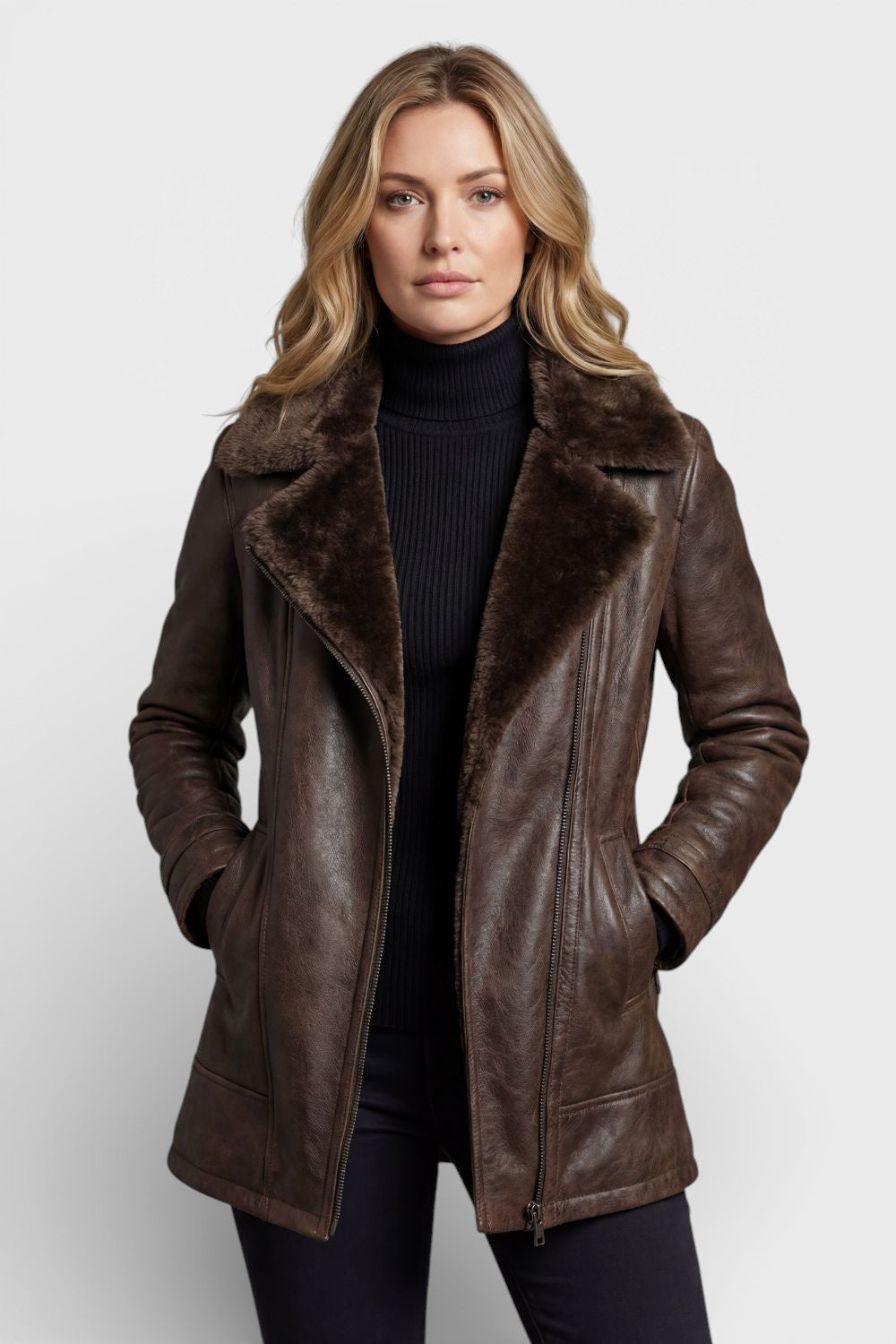 Victoria™ | Shearling-Lined Leather Coat