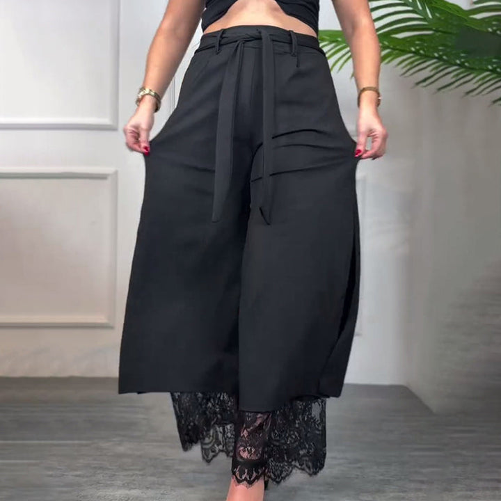 Marceline™ | High-Waist Lace Detail Trousers
