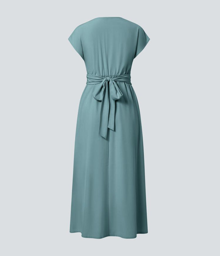 LYRA – Elegant Wrap Dress with High Waist