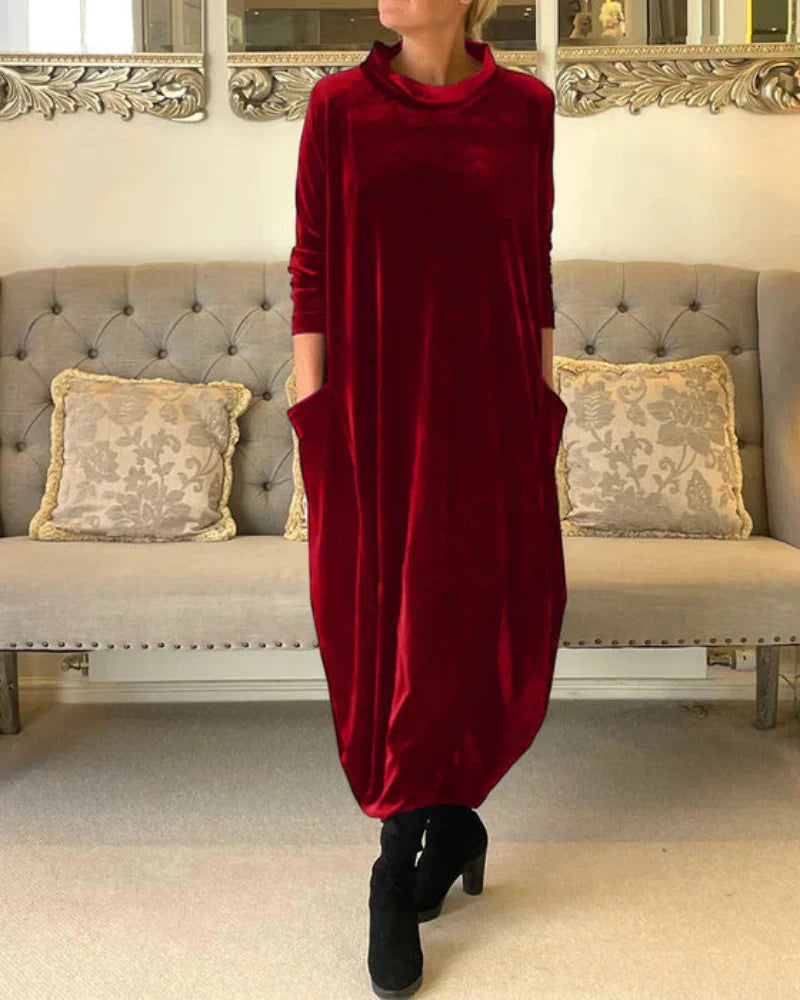 Amara Luxe™ | Velvet Comfort Maxi Dress