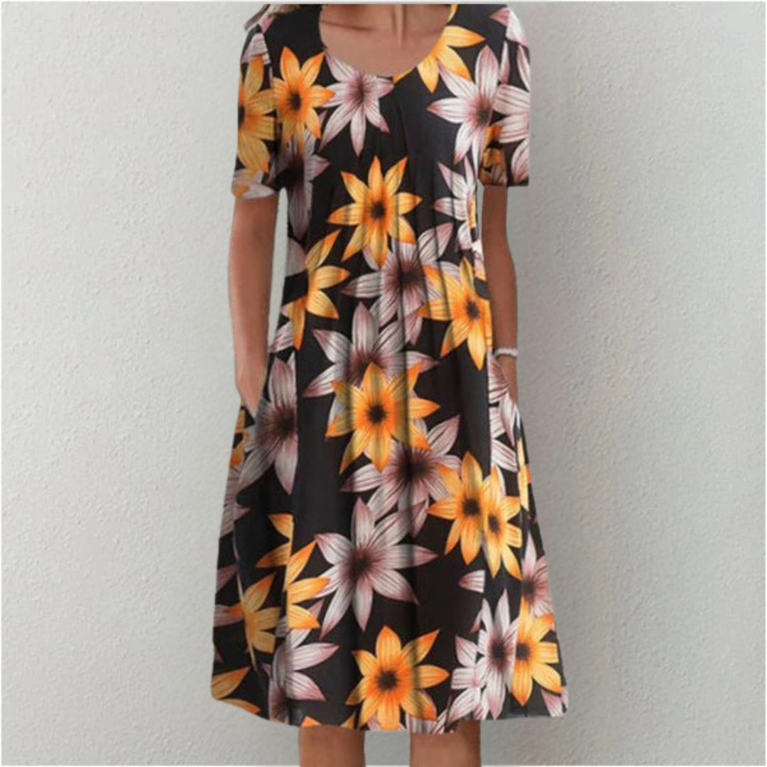 Elowen™ | Vintage Floral Pocket Dress