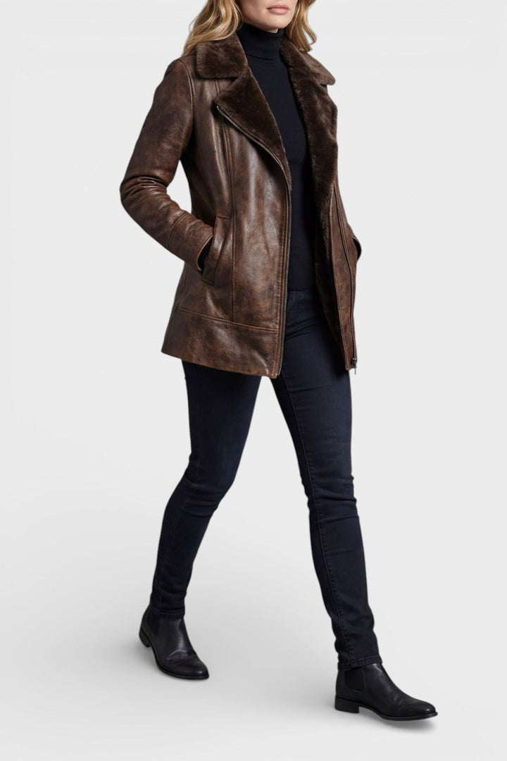 Victoria™ | Shearling-Lined Leather Coat