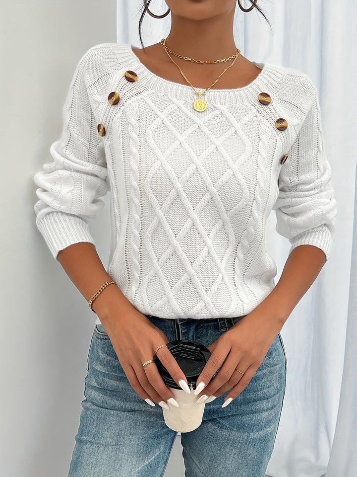 Harper Luxe™ | Button Knit Jumper