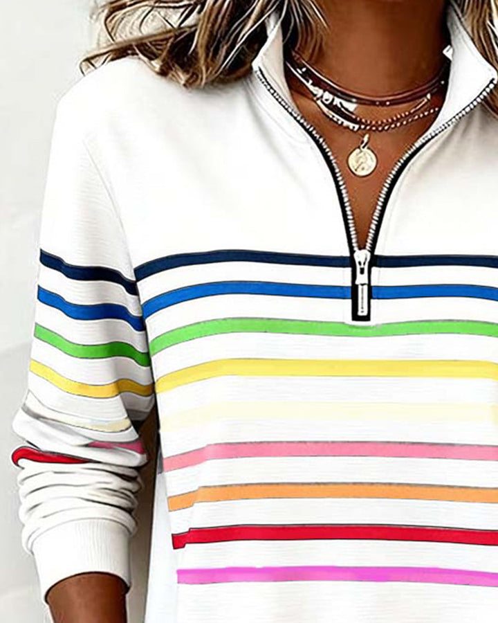 Vienna Luxe™ | Striped Half-Zip Jumper