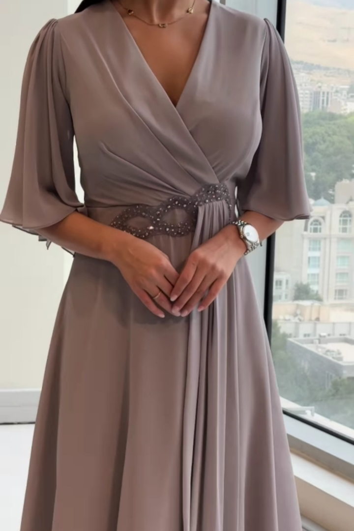 The Cyra™ | Flowing Evening Wrap Dress