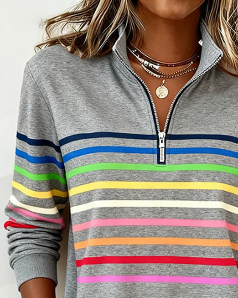 Vienna Luxe™ | Striped Half-Zip Jumper