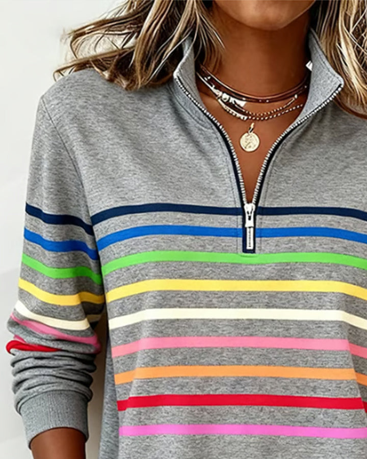 Vienna Luxe™ | Striped Half-Zip Jumper