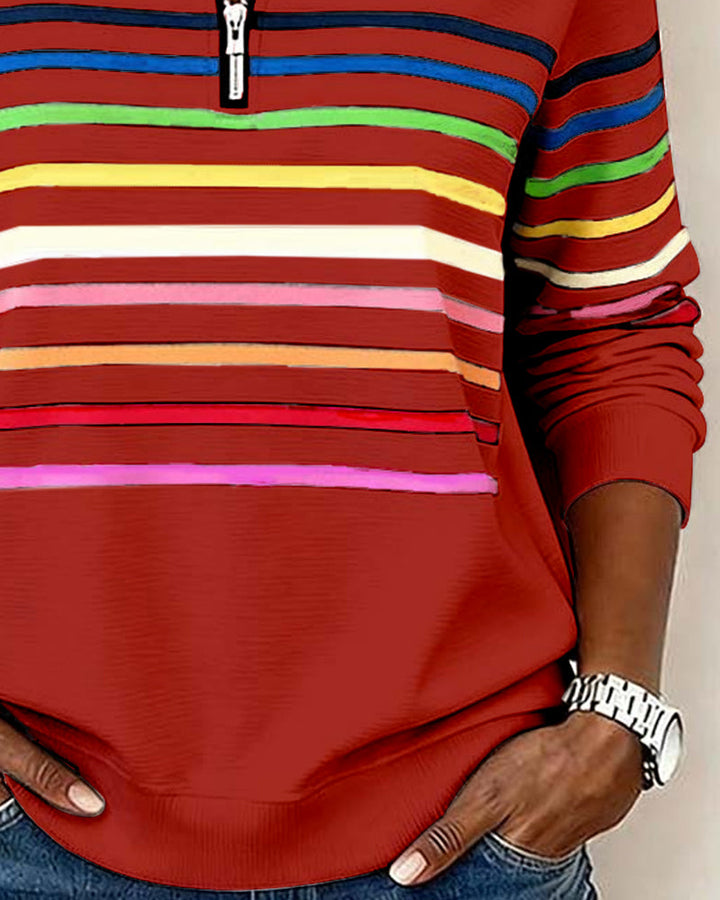 Vienna Luxe™ | Striped Half-Zip Jumper