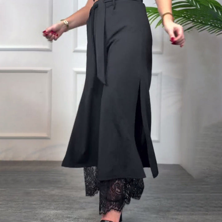 Marceline™ | High-Waist Lace Detail Trousers