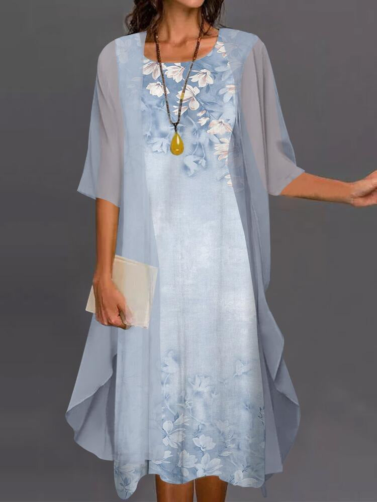 Marielle Vaughn™ | Elegant Layered Floral Dress