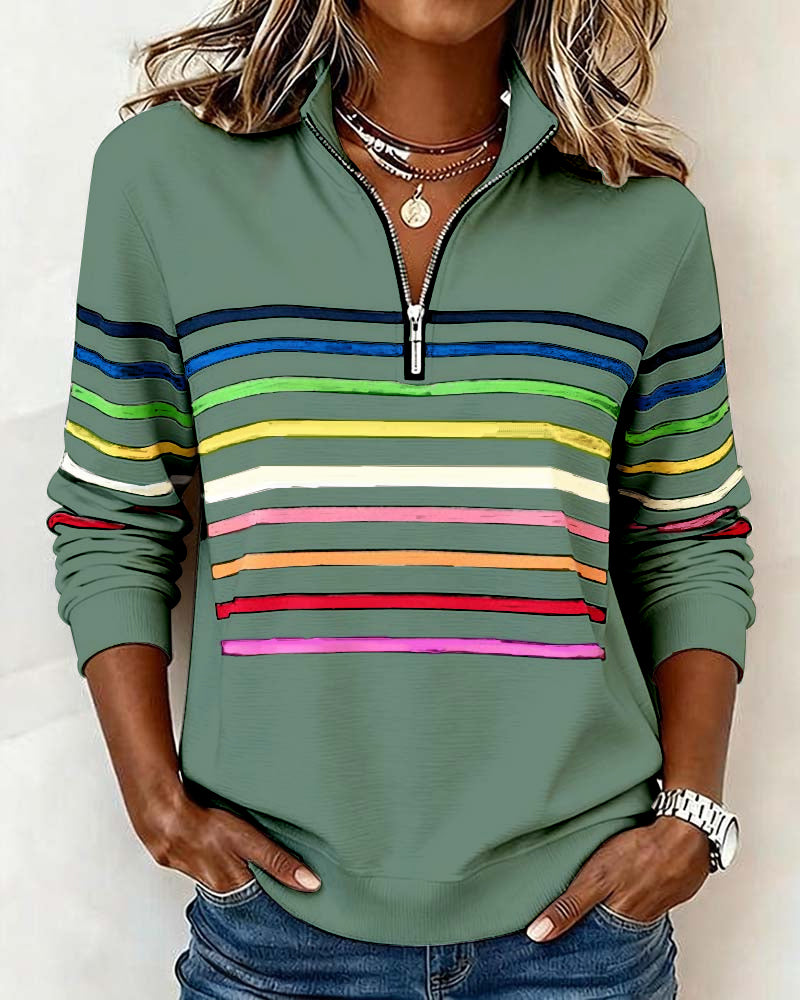 Vienna Luxe™ | Striped Half-Zip Jumper