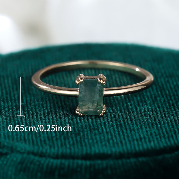 Natural Moss Agate Ring
