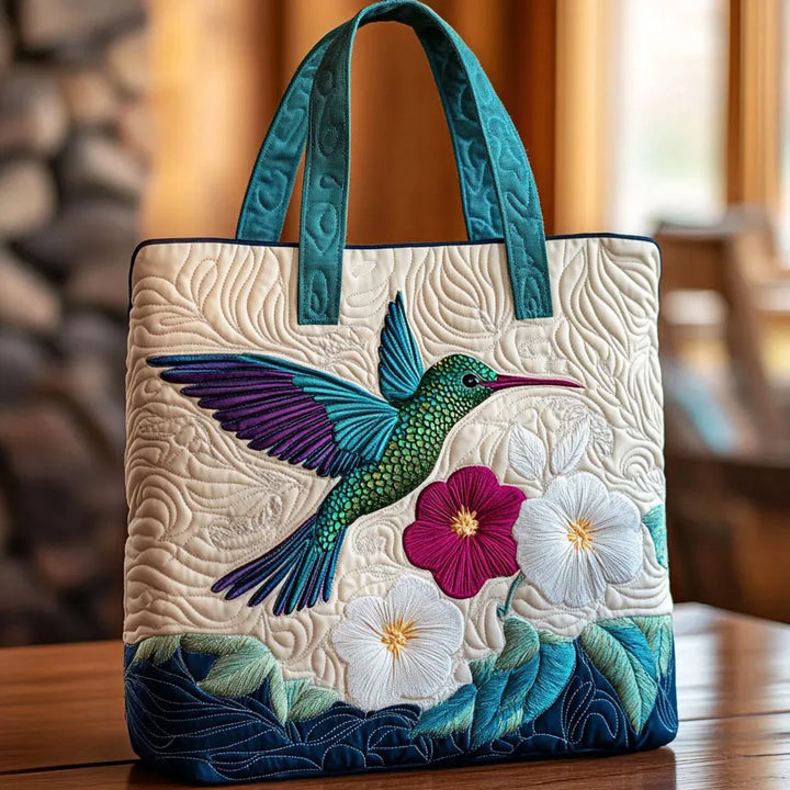 Artisan Tote - Hummingbird and White Flower