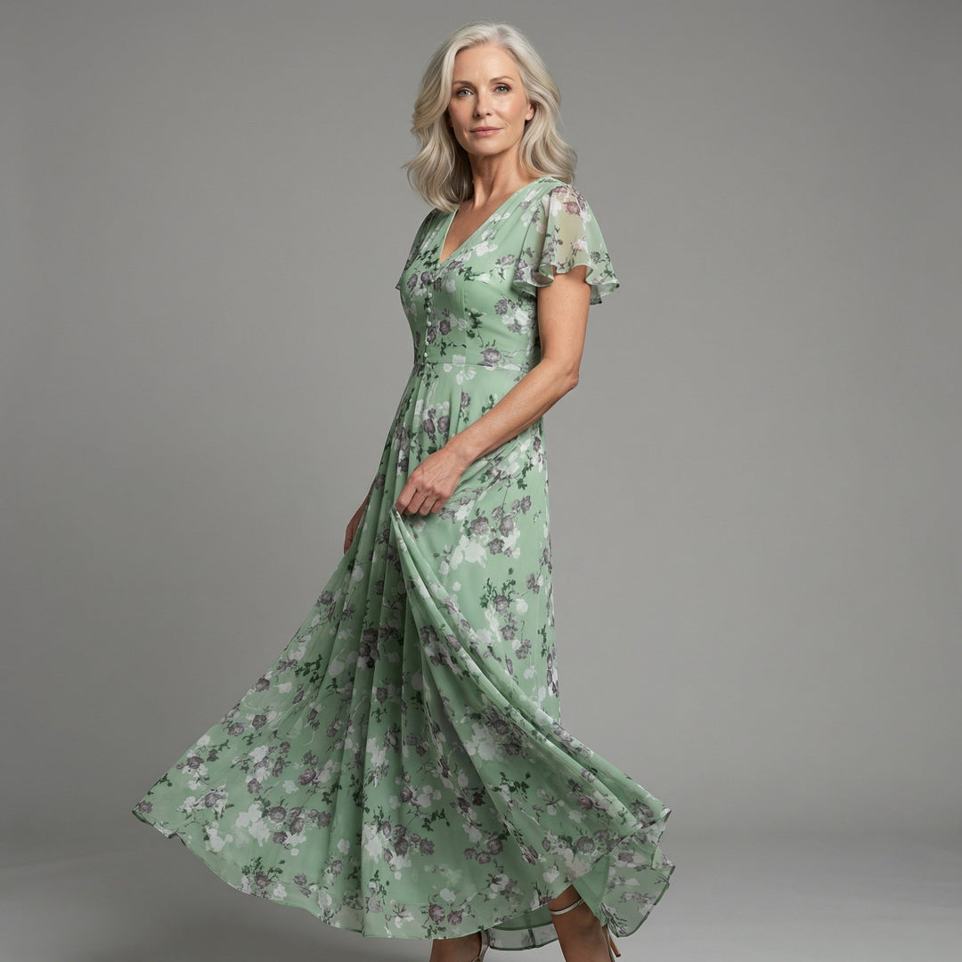 Roseline Hartwell™ | Elegant Floral Maxi Dress