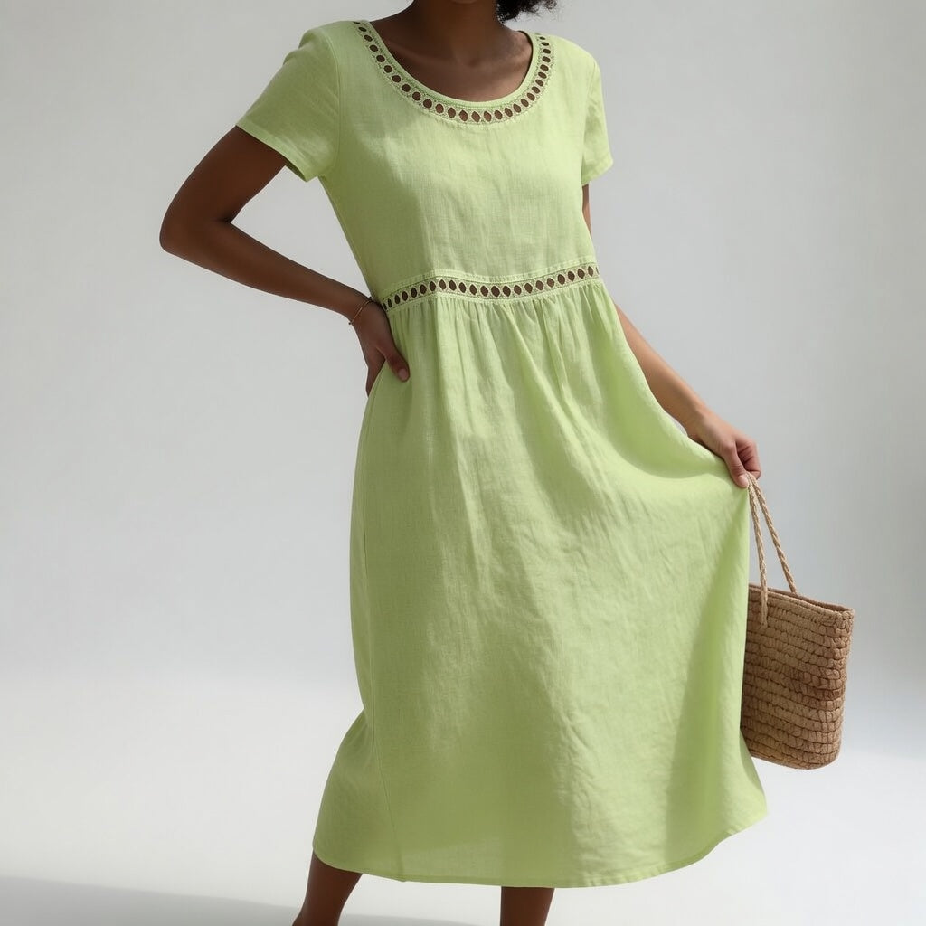 Violet Kensington™ | Breathable Cotton Midi Dress