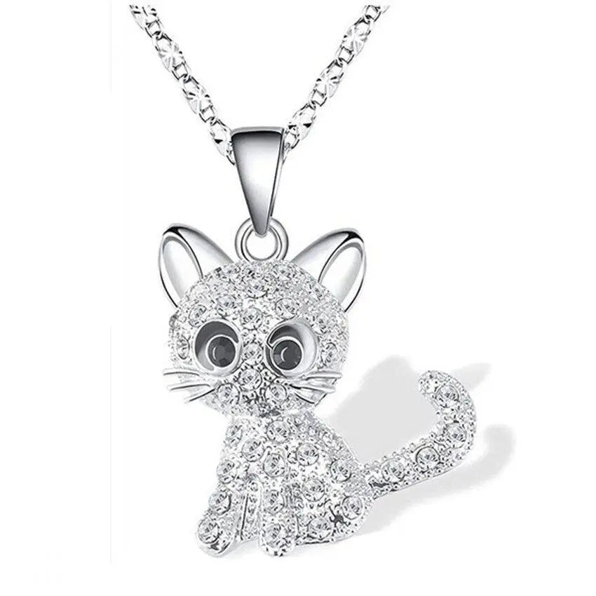 Colored Zirconia Necklace with Silver Settings