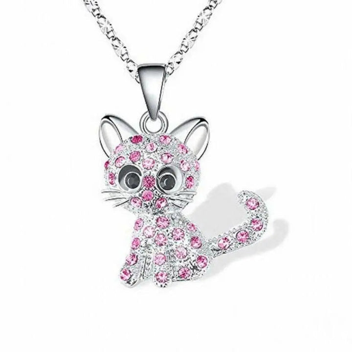 Colored Zirconia Necklace with Silver Settings