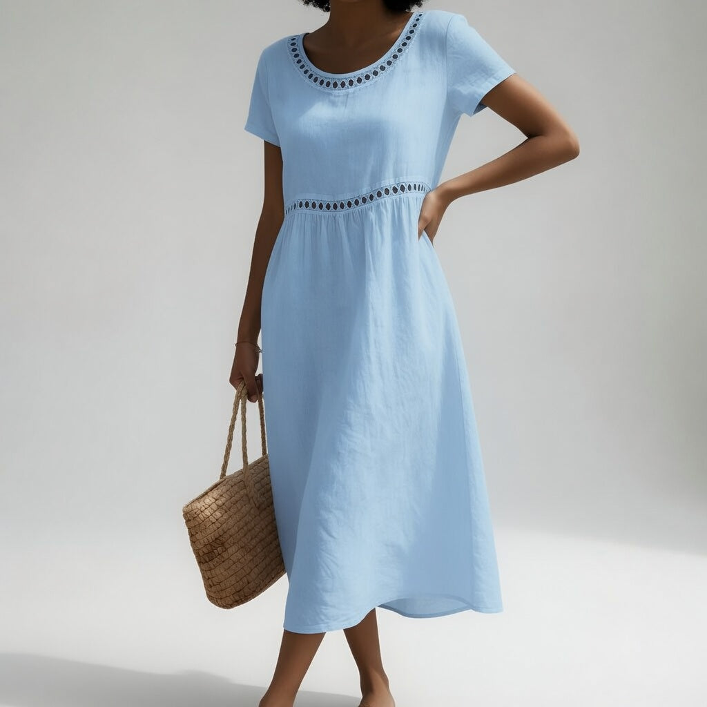Violet Kensington™ | Breathable Cotton Midi Dress