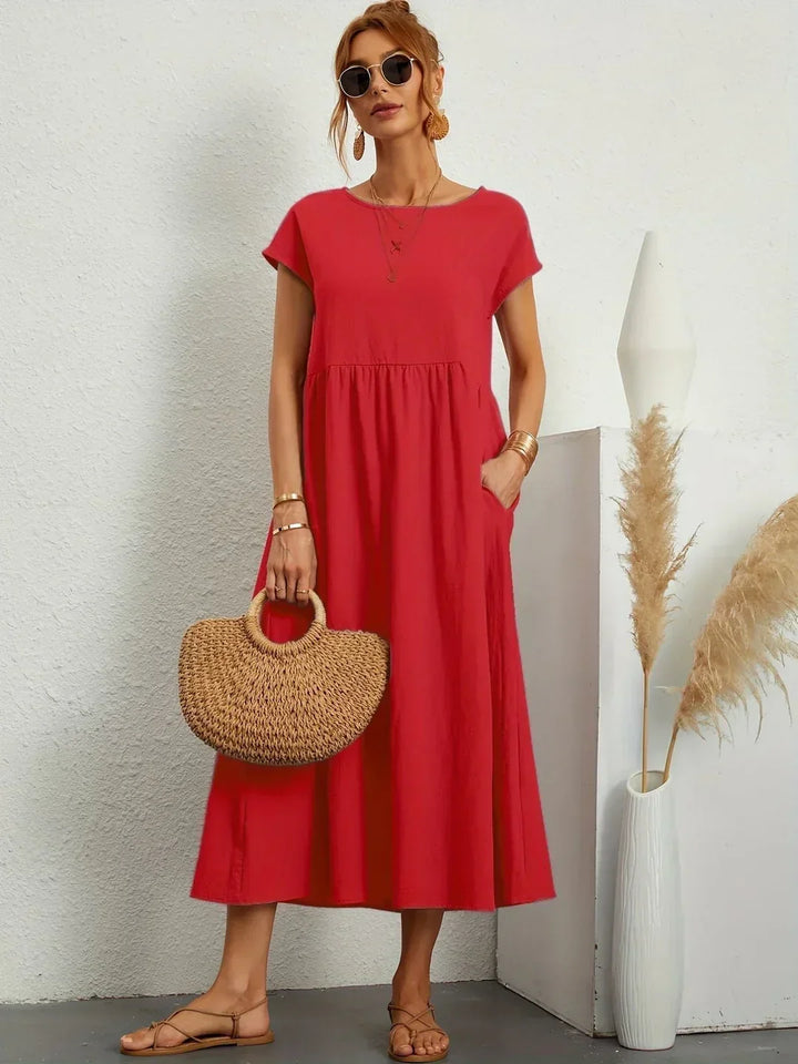 Gabrielle™ | Flowing Midi Dress – Timeless Elegance