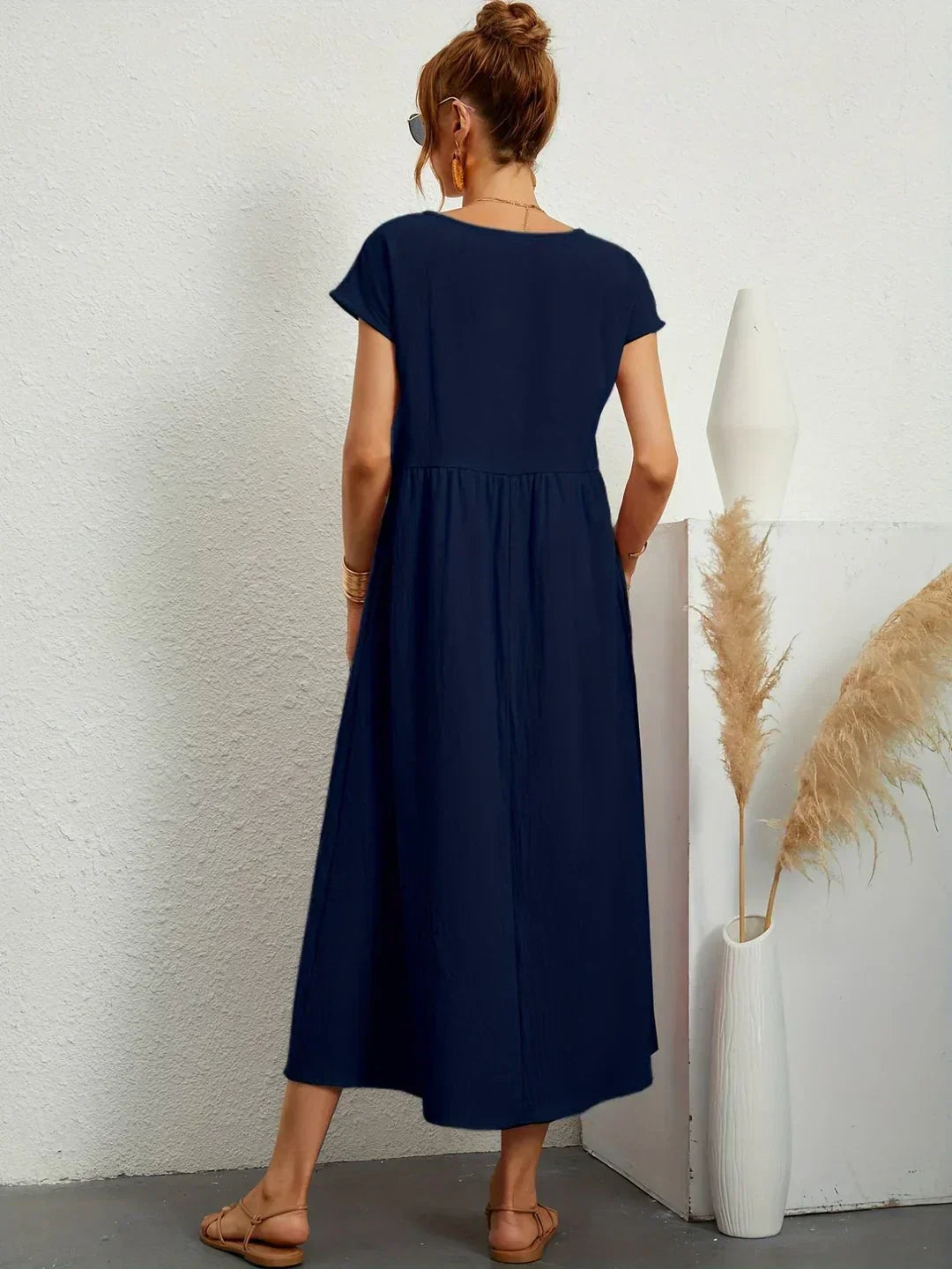 Gabrielle™ | Flowing Midi Dress – Timeless Elegance
