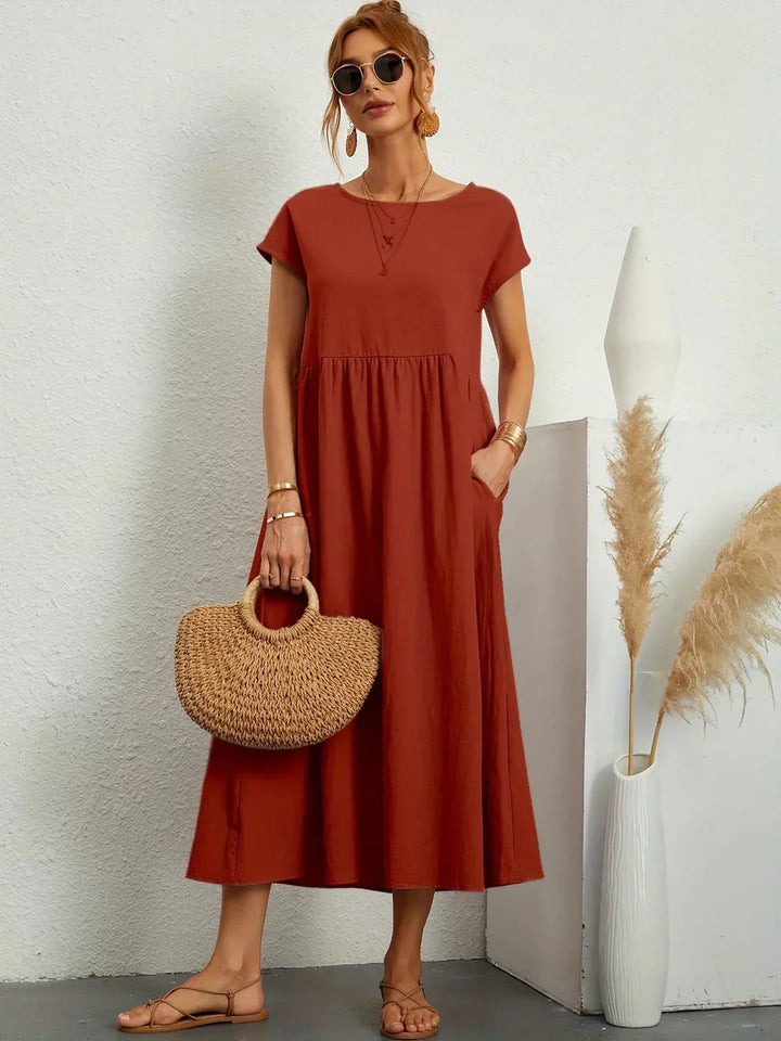Gabrielle™ | Flowing Midi Dress – Timeless Elegance