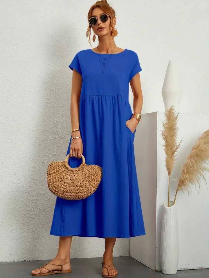 Gabrielle™ | Flowing Midi Dress – Timeless Elegance