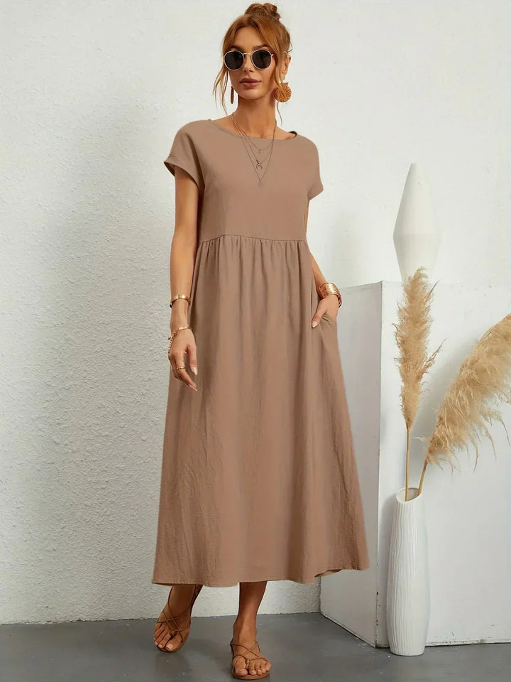 Gabrielle™ | Flowing Midi Dress – Timeless Elegance