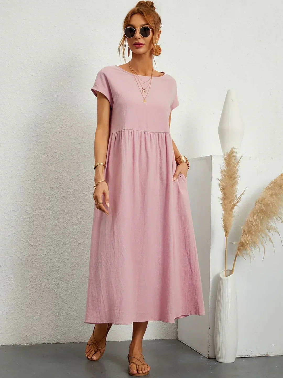 Gabrielle™ | Flowing Midi Dress – Timeless Elegance
