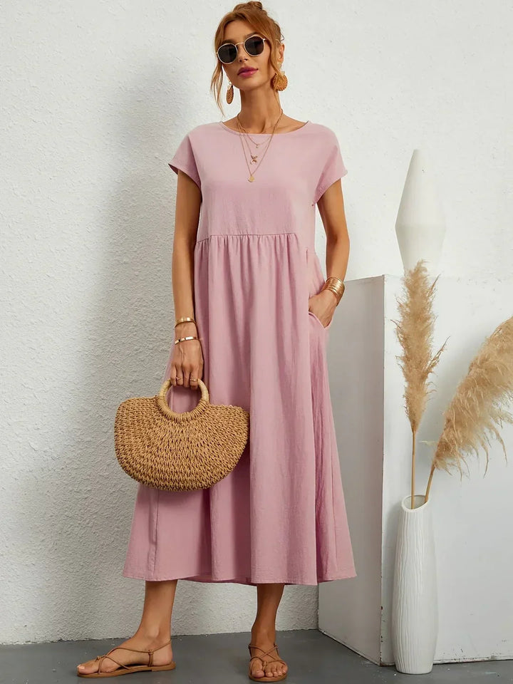Gabrielle™ | Flowing Midi Dress – Timeless Elegance