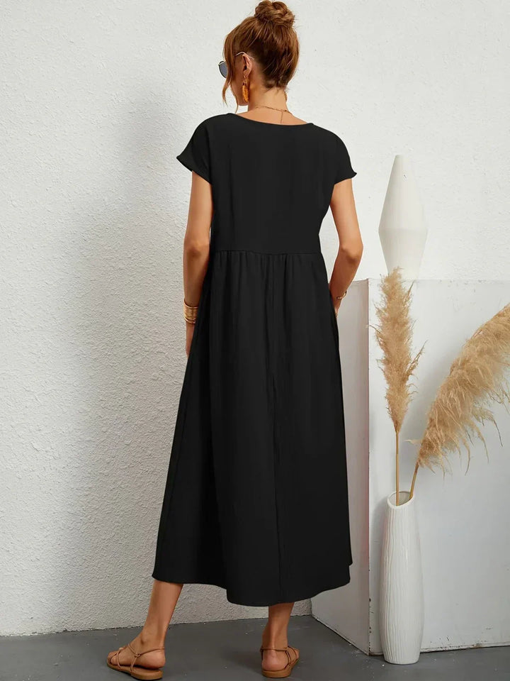 Gabrielle™ | Flowing Midi Dress – Timeless Elegance