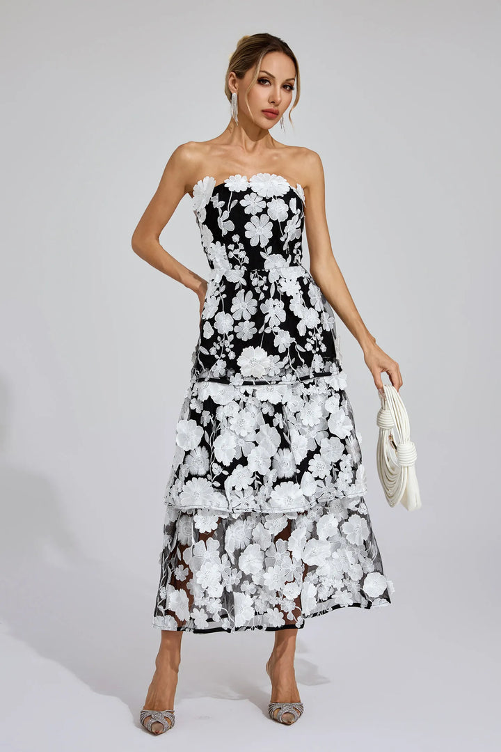 Marcia Off Shoulder Flower Dress