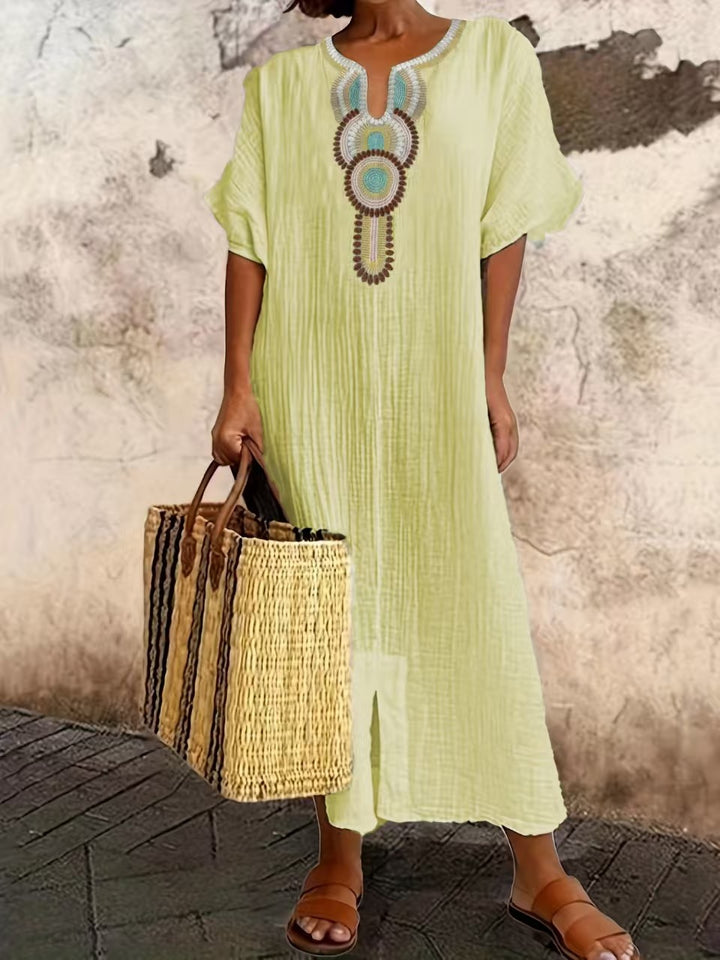 Sienna Vale™ | Natural Cotton Linen Dress
