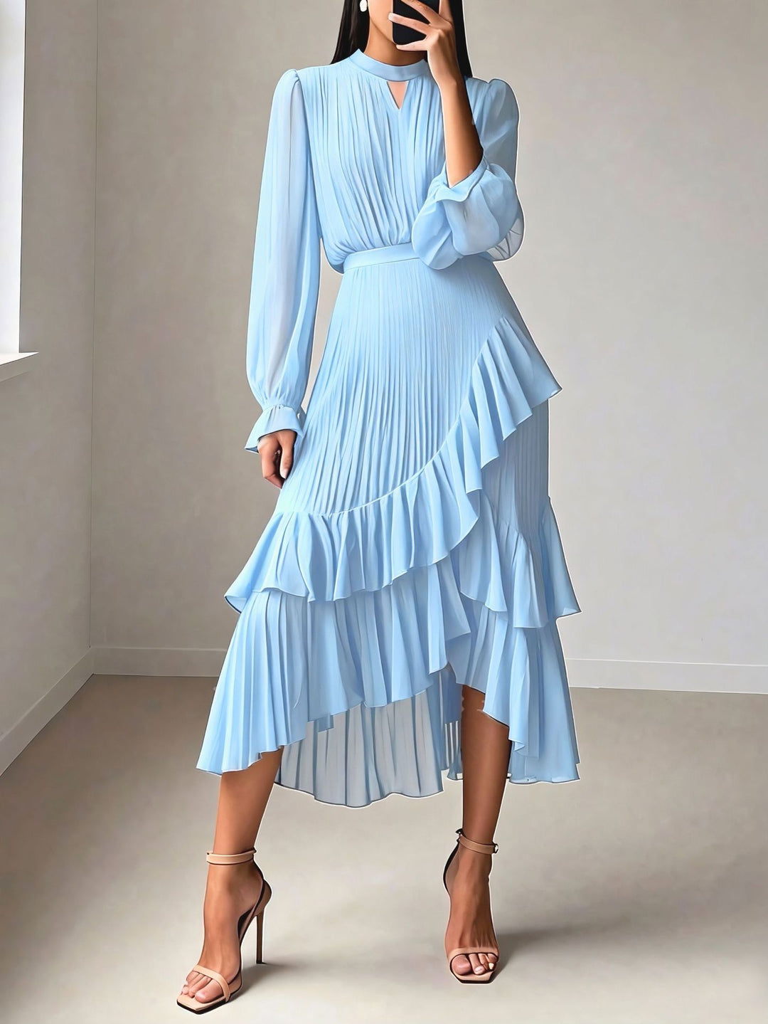 Audrey Sinclair™ | Feminine Layered Chiffon Dress