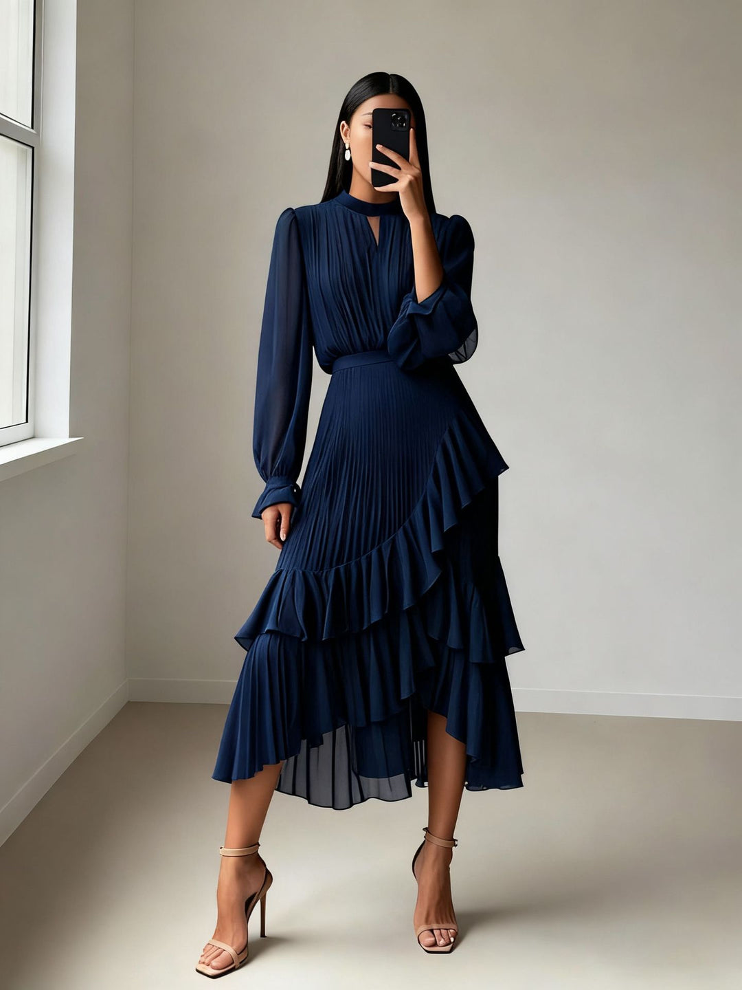 Audrey Sinclair™ | Feminine Layered Chiffon Dress