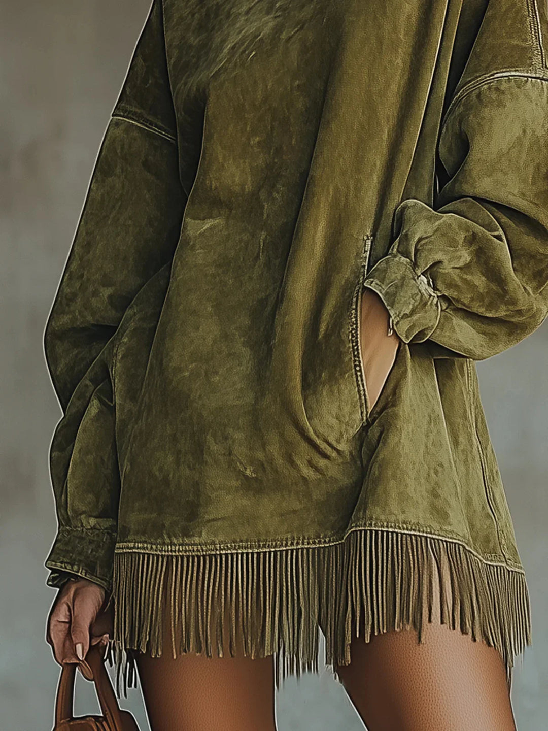 The Adeline™ | High-Neck Fringe Dress