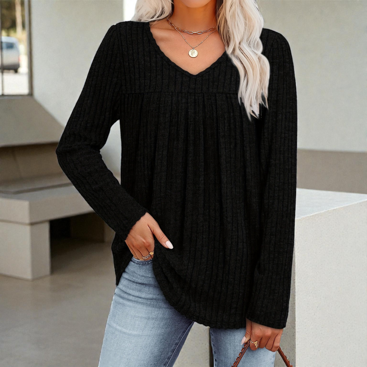 Eleanor Whitmore™ | Classic V-Neck Knit Pullover