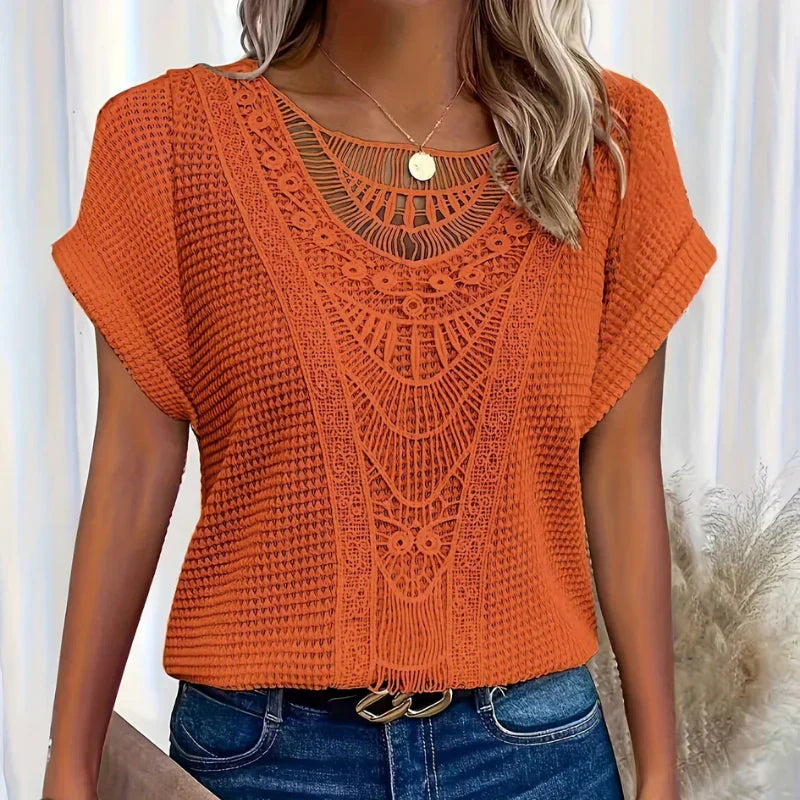 Sienna Bellamy™ | Relaxed Crochet Lace Blouse