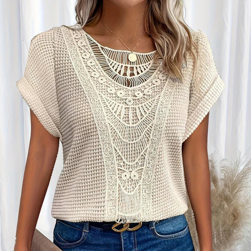 Sienna Bellamy™ | Relaxed Crochet Lace Blouse