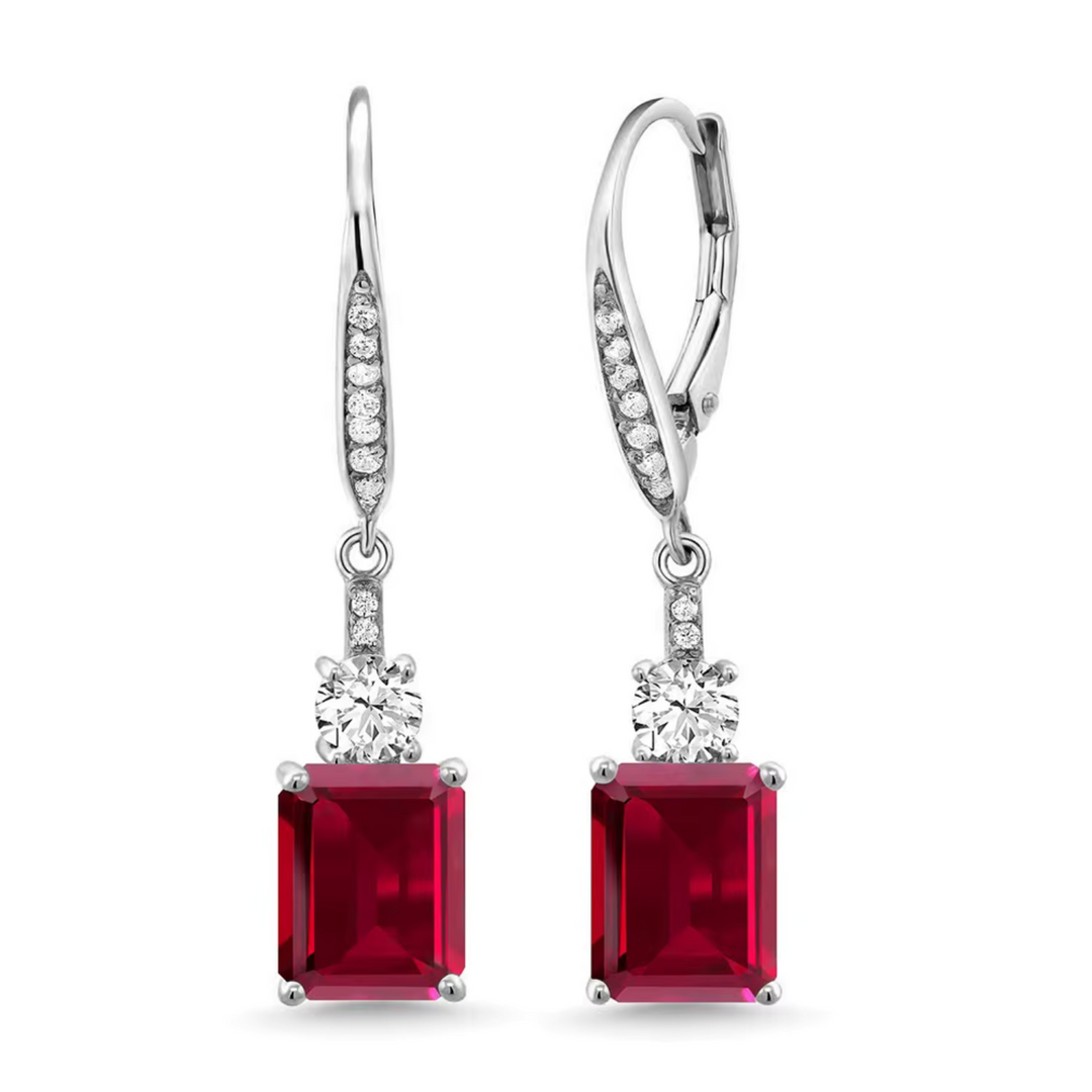 Ruby Leverback Drop Earrings