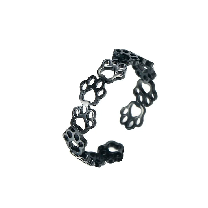 Nevae - Adjustable paw printing ring made of silver and gold