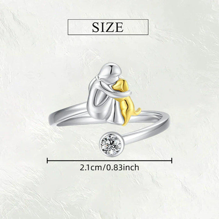 Hayley – Adjustable Dog Embrace Ring With Crystal Accent