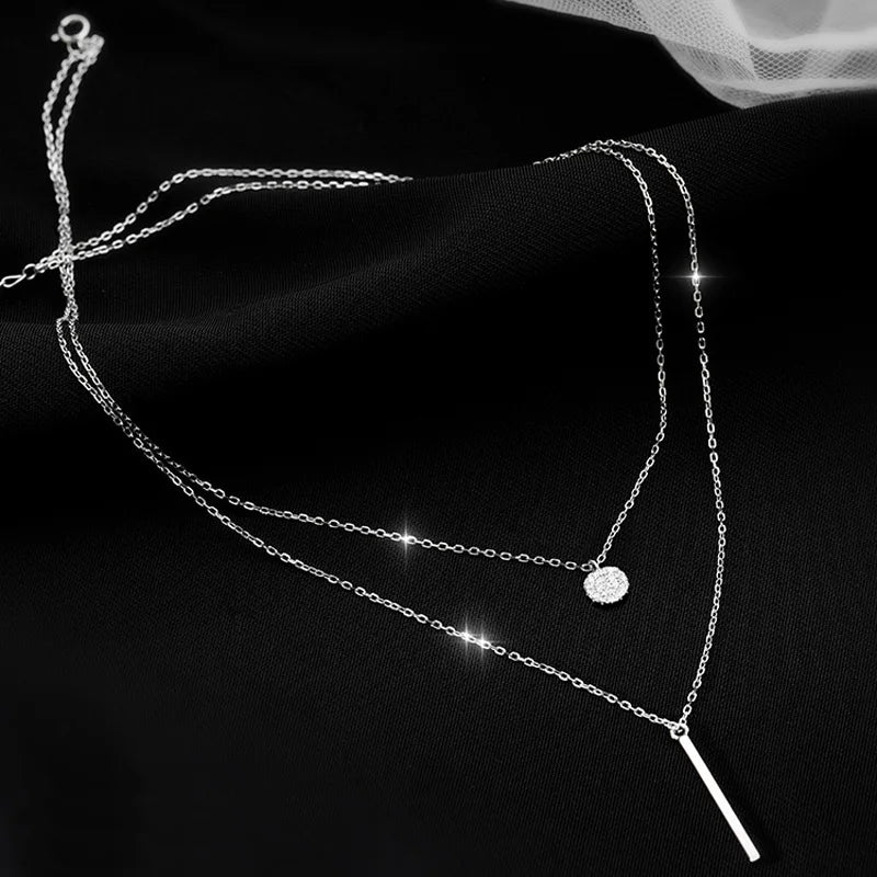 Sterling Silver Double Layer Necklace