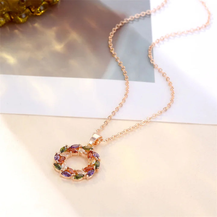 Sparkling Rainbow Charm Necklace